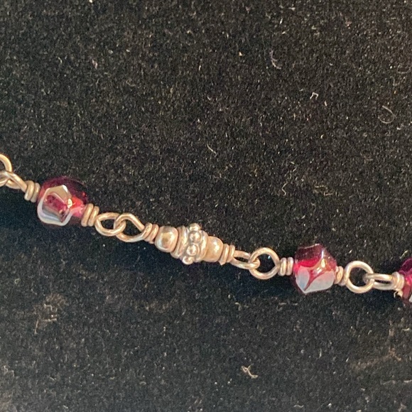 SILPADA Retired Faceted Red GARNET Beaded Sterling Silver Necklace N1053 - Picture 8 of 13